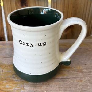 Peppermint & Pine Cozy Up White & Green Large Stoneware Coffee Mug 14oz